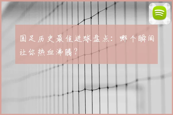 国足历史最佳进球盘点：哪个瞬间让你热血沸腾？
